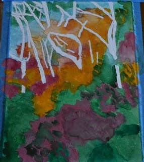 my painting of Palgonsan colorful forest interim 1