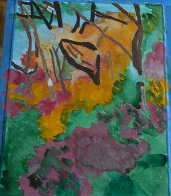 my painting of Palgonsan colorful forest interim 2