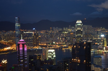 Hong Kong The Peak night skyline