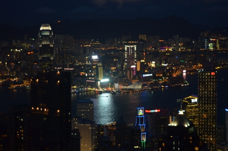Hong Kong The Peak nighttime skyline